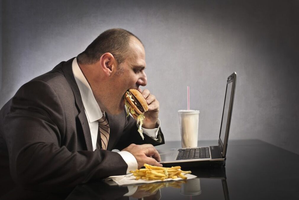 fast food and sedentary work as a cause of prostatitis and hemorrhoids